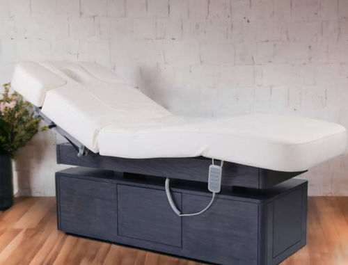 Lettino per massaggi elettrico - FIRST CLASS - STAR WELLNESS - in legno massiccio / con contenitore / ad altezza regolabile