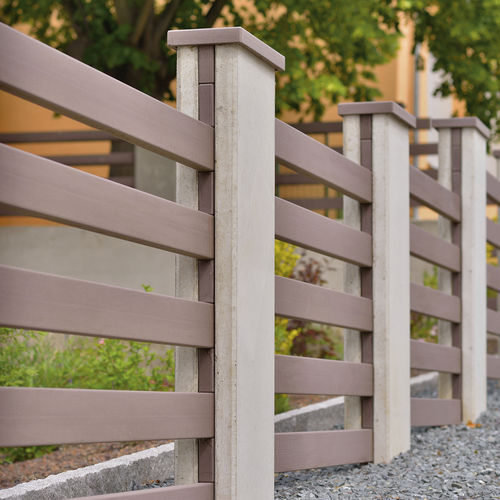 Recinzione a sbarre - megawood by NOVO-TECH - da giardino / per spazio pubblico / per campo sportivo