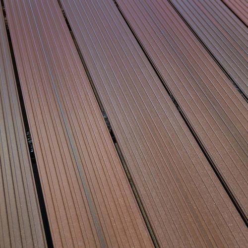 Listone per esterno in WPC - CLASSIC - megawood by NOVO-TECH - aspetto legno / con scanalature / a clip