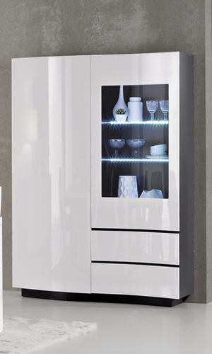 Credenza con alzata contemporanea - AMB NH4 - ARC - in vetro / in legno