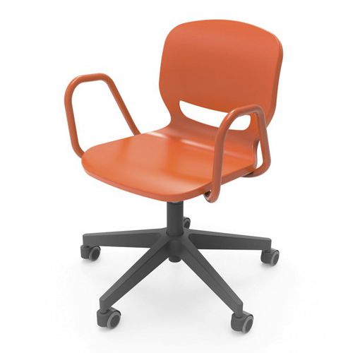 Sedia contemporanea - ERGOS SHELL SPIN - Nautilus SA - da interno / in plastica / con supporto in metallo