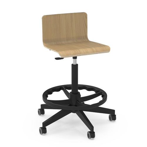 Sgabello operativo contemporaneo - SBSPIN - Nautilus SA - in faggio / in legno compensato / in poliuretano