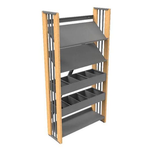 Scaffale contemporaneo - BIBLUS  - Nautilus SA - in faggio / in legno / in acciaio