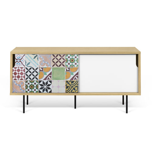 Mobile porta TV contemporaneo - DANN PATCHWORK - TEMAHOME - in legno laccato / in rovere / in metallo