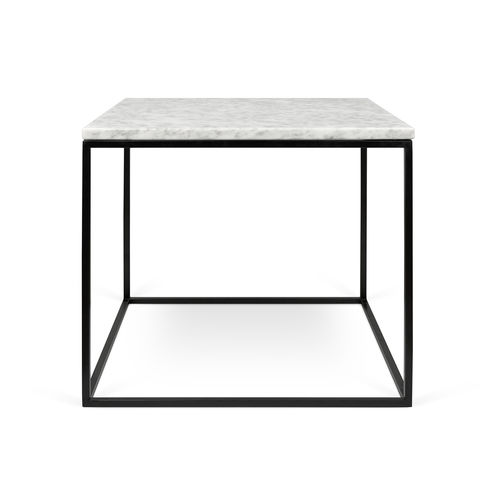Tavolo d'appoggio contemporaneo - GLEAM 50 - TEMAHOME - in metallo / in marmo / quadrato