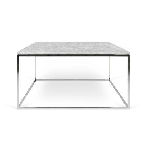 Tavolino basso contemporaneo - GLEAM 75 - TEMAHOME - in acciaio cromato / in marmo / quadrato