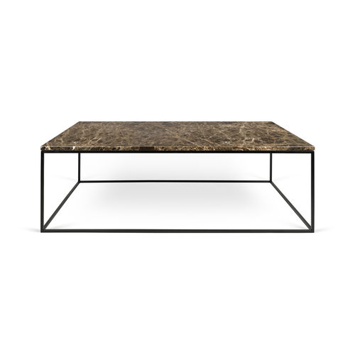 Tavolino basso contemporaneo - GLEAM 120 - TEMAHOME - in metallo / in marmo / rettangolare
