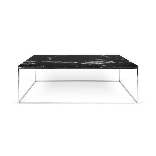 Tavolino basso contemporaneo - GLEAM 120 - TEMAHOME - in acciaio cromato / in marmo / rettangolare