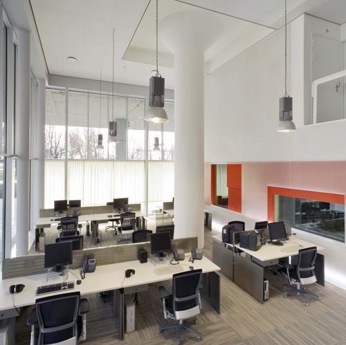 Scrivania per open space - ARPA - Iduna S.A. - contemporanea / in melaminico / con contenitore