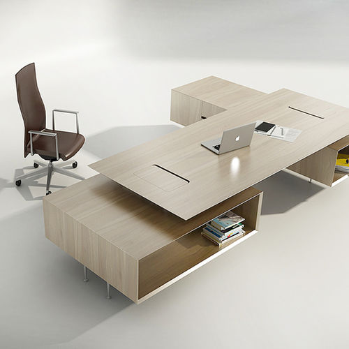 Scrivania direzionale - STONE - Iduna S.A. - contemporanea / in legno / con contenitore