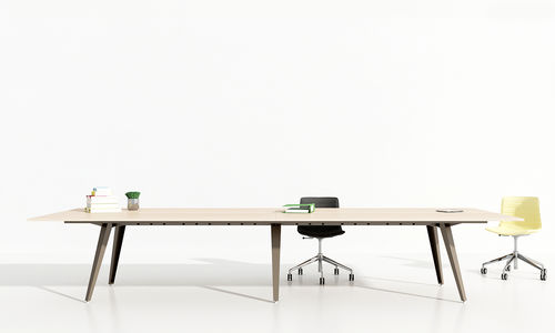 Tavolo da riunione contemporaneo - OPE - Iduna S.A. - in legno / con supporto in legno / rettangolare
