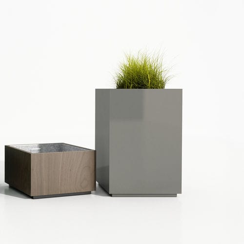 Vaso da giardino in acciaio galvanizzato - Iduna S.A. - in legno / quadrato / rettangolare