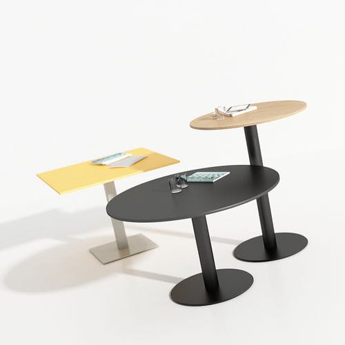 Tavolo da bistrot contemporaneo - BD - Iduna S.A. - in legno / con supporto in metallo / rotondo