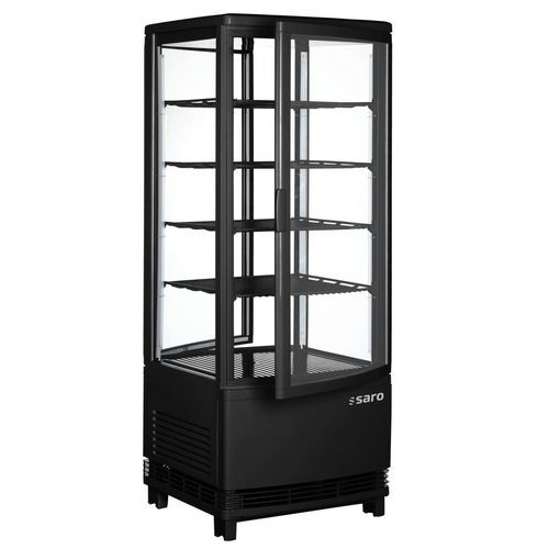 Vetrina refrigerata con scaffali - SC 100 DT - SARO - per negozio / nera / con sportello