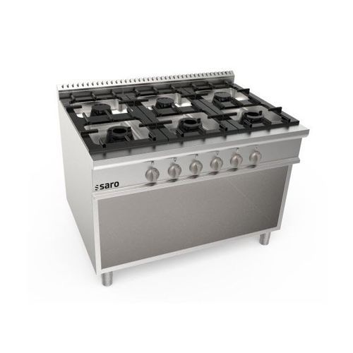 Blocco cottura a gas - LQ - SARO - professionale / 6 fuochi / 1 forno