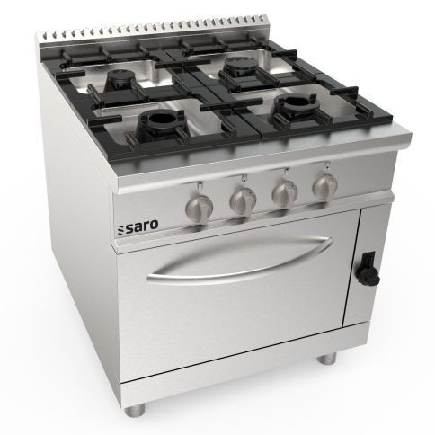 Blocco cottura a gas - LQ / CUG4N - SARO - professionale / 4 fuochi / 1 forno