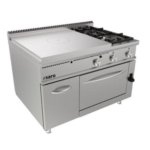 Blocco cottura a gas - LQ MOD - SARO - professionale / 2 fuochi / 1 forno