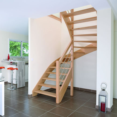 Scala a U - AUTHENTIQUE - RIAUX ESCALIERS - a L / con gradini in legno / con struttura in legno