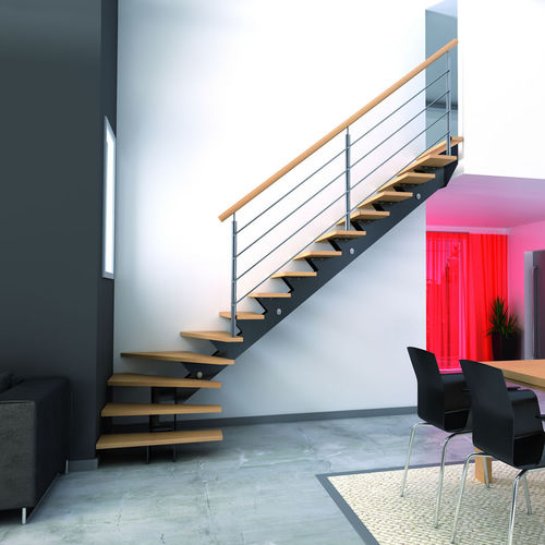 Scala a L - ALIZÉE - RIAUX ESCALIERS - con gradini in legno / con struttura in metallo / contemporanea