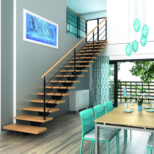 Scala a U - LIPS - RIAUX ESCALIERS - a L / dritta / con gradini in legno