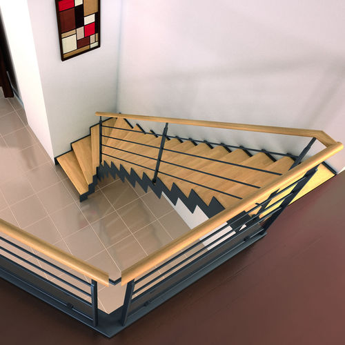 Scala a L - MISTRAL - RIAUX ESCALIERS - dritta / con gradini in legno / con struttura in metallo