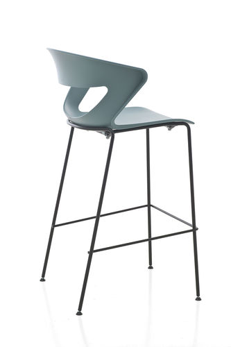 Sedia alta contemporanea - KICCA STOOL - KASTEL srl - in metallo / in polipropilene / senza braccioli