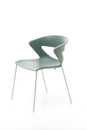 Sedia visitatore contemporanea - KICCA - KASTEL srl - in metallo / in polipropilene / impilabile