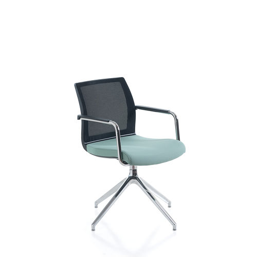 Sedia visitatore contemporanea - KARMA  - KASTEL srl - da interno / in tessuto / in alluminio lucido
