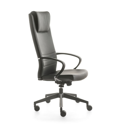 Poltrona direzionale contemporaneo - KING - KASTEL srl - in pelle / in acciaio / con poggiatesta