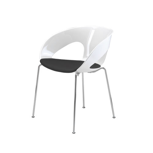 Sedia visitatore contemporanea - KRIZIA - KASTEL srl - da interno / in policarbonato / imbottita