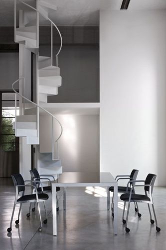 Sedia visitatore contemporanea - KYOS - KASTEL srl - con rotelle / con braccioli