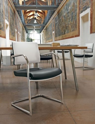 Sedia visitatore contemporanea - KELLY - KASTEL srl - in pelle / in polipropilene / cantilever