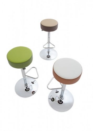 Sgabello da bar contemporaneo - KAT - KASTEL srl - imbottito / ad altezza regolabile