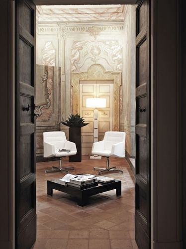 Sedia visitatore contemporanea - KAMELIA - KASTEL srl - in tessuto / girevole / contract