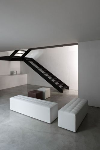 Divanetto imbottito contemporaneo - KUBOX - KASTEL srl - in pelle / contract / bianco