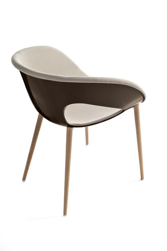 Sedia visitatore contemporanea - KRIZIA - KASTEL srl - imbottita / impilabile / contract
