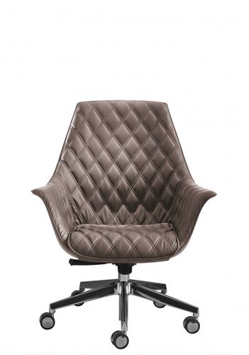 Sedia da ufficio contemporanea - KIMERA - KASTEL srl - in pelle / con base a stella / contract