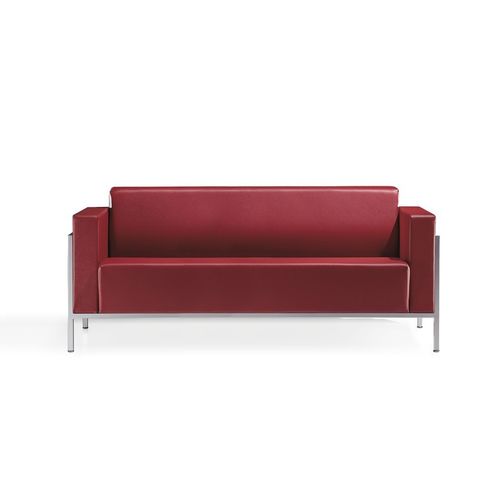 Divano contemporaneo - KURSAL - KASTEL srl - in pelle / rosso / in alluminio