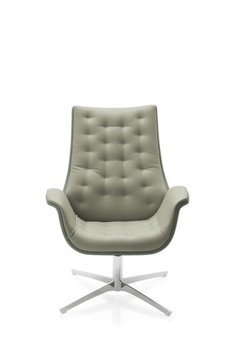Poltrona visitatore contemporanea - KRITERIA waiting - KASTEL srl - in tessuto / contract / girevole