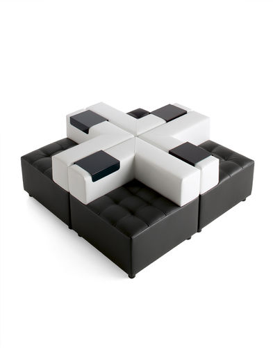 Divano contemporaneo - KUADRA - KASTEL srl - in pelle / multicolore / per edifici pubblici