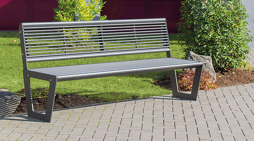 Panca per spazi pubblici contemporanea - MARGO - Gem. Westeifel Werke GmbH - in legno / in acciaio galvanizzato / in acciaio con rivestimento a polvere