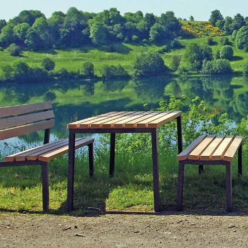 Tavolo da picnic contemporaneo - Bonn - Gem. Westeifel Werke GmbH - in legno / con supporto in ghisa / rettangolare