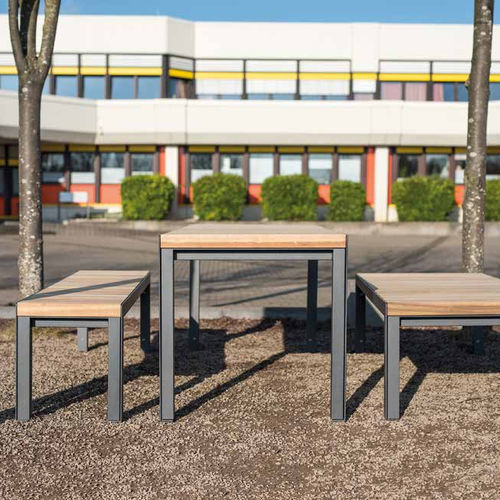 Tavolo da picnic contemporaneo - Linares levis - Gem. Westeifel Werke GmbH - in legno di latifoglie / con supporto in acciaio termolaccato / rettangolare