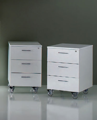 Cassettiera per ufficio in legno - MIRÓ - NEWFORM Ufficio - 3 cassetti / con rotelle