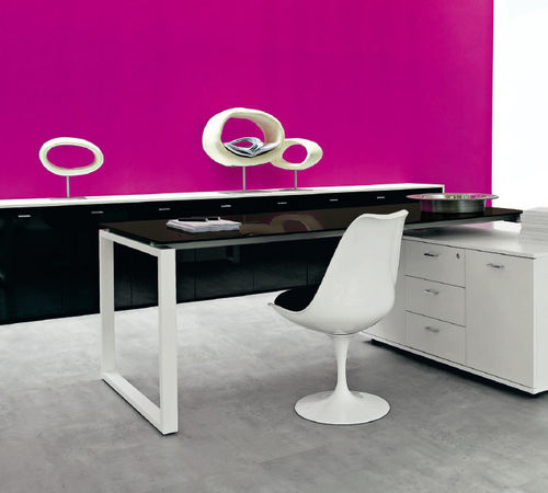 Scrivania contemporanea - VISTA - NEWFORM Ufficio - in vetro / a slitta / contract