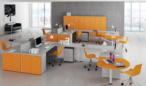 Scrivania per open space - KAMOS  - NEWFORM Ufficio - contemporanea / in legno / con base in pannelli
