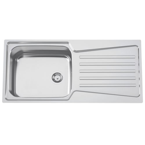 Lavello a 1 vasca - EVOLUTION 105  - RODI HOME – kitchen sinks and accessories - con gocciolatoio / in acciaio inossidabile lucido / da incasso
