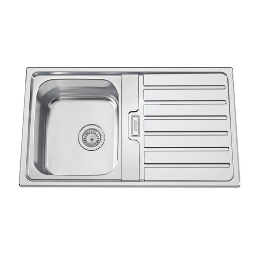 Lavello a 1 vasca - URBAN 86 - RODI HOME – kitchen sinks and accessories - con gocciolatoio / in acciaio inossidabile lucido / da incasso