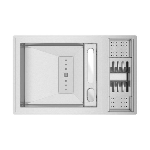 Lavello a 1 vasca - INVICTUS - RODI HOME – kitchen sinks and accessories - con gocciolatoio / in acciaio inossidabile spazzolato / da incasso