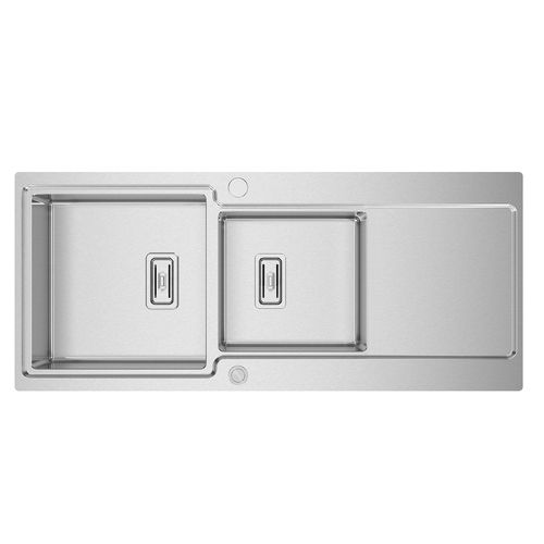 Lavello a 2 vasche - EVO 116 - RODI HOME – kitchen sinks and accessories - con gocciolatoio / in acciaio inossidabile spazzolato / da incasso
